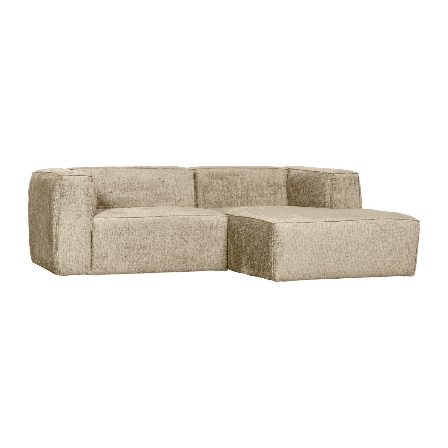 Bean chaise longue bank rechts chenille velvet taupe