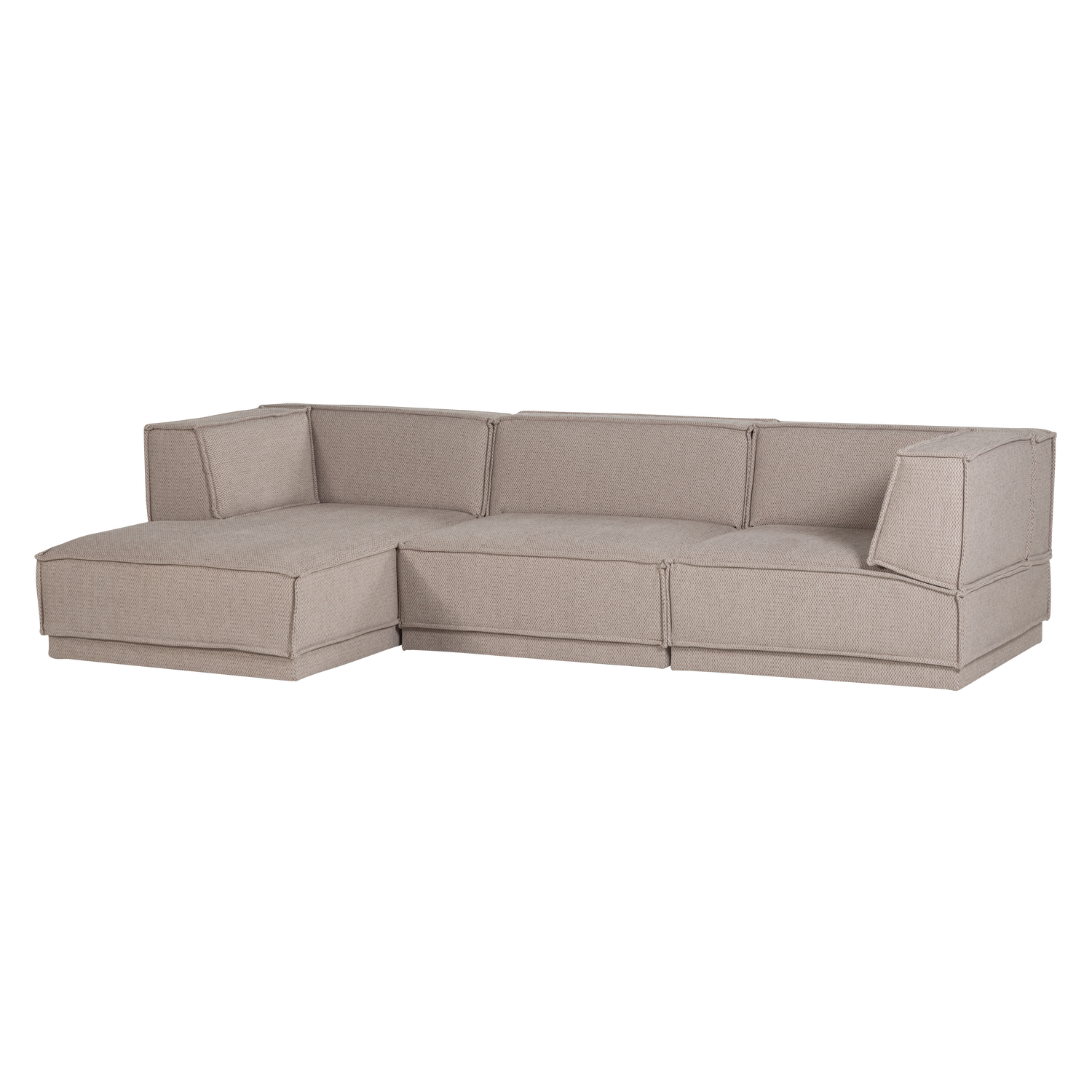 Manu chaise longue bank links velvet bruin [fsc]