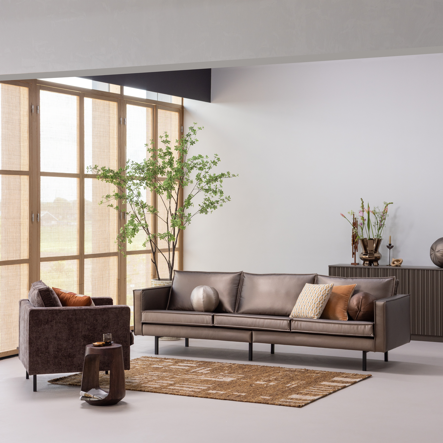 Rodeo bal kussen klein metallic naturel