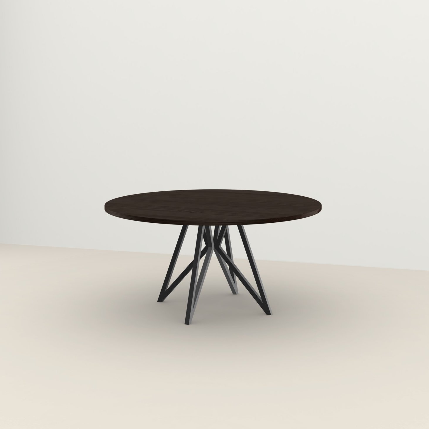 Studio HENK tafel Butterfly Rond Quadpod - zwart frame, gerookte beits