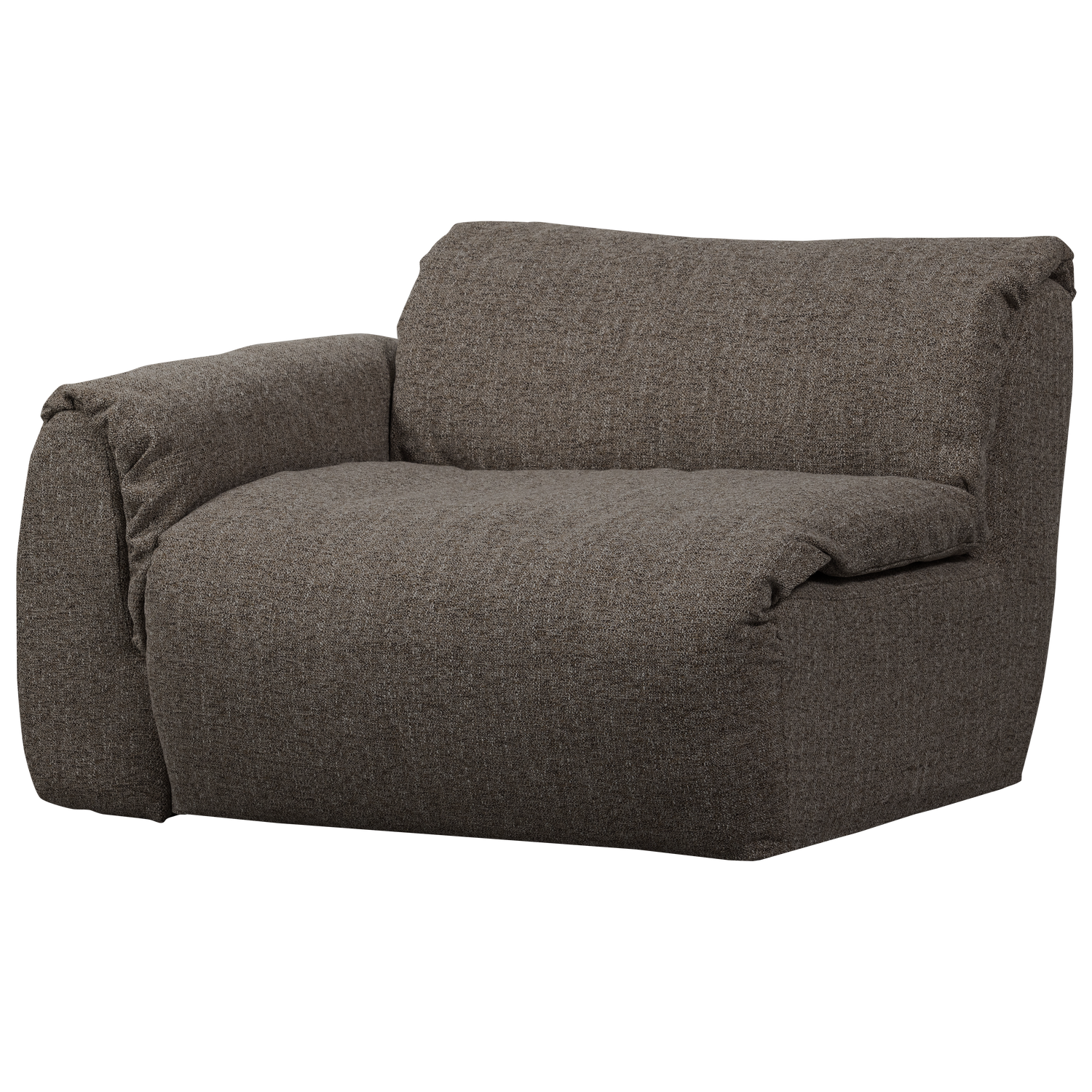 Baggy 1-zits element met arm links geweven chenille oudroze
