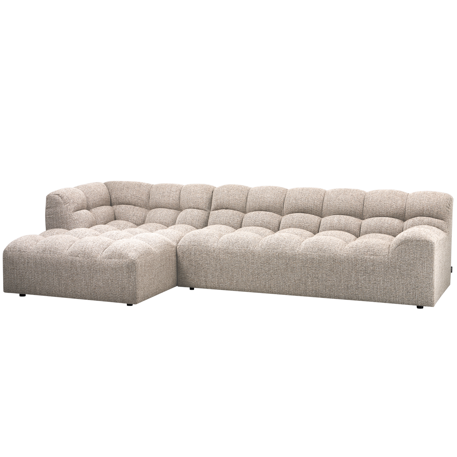 Allure chaise longue links geweven stof naturel melange