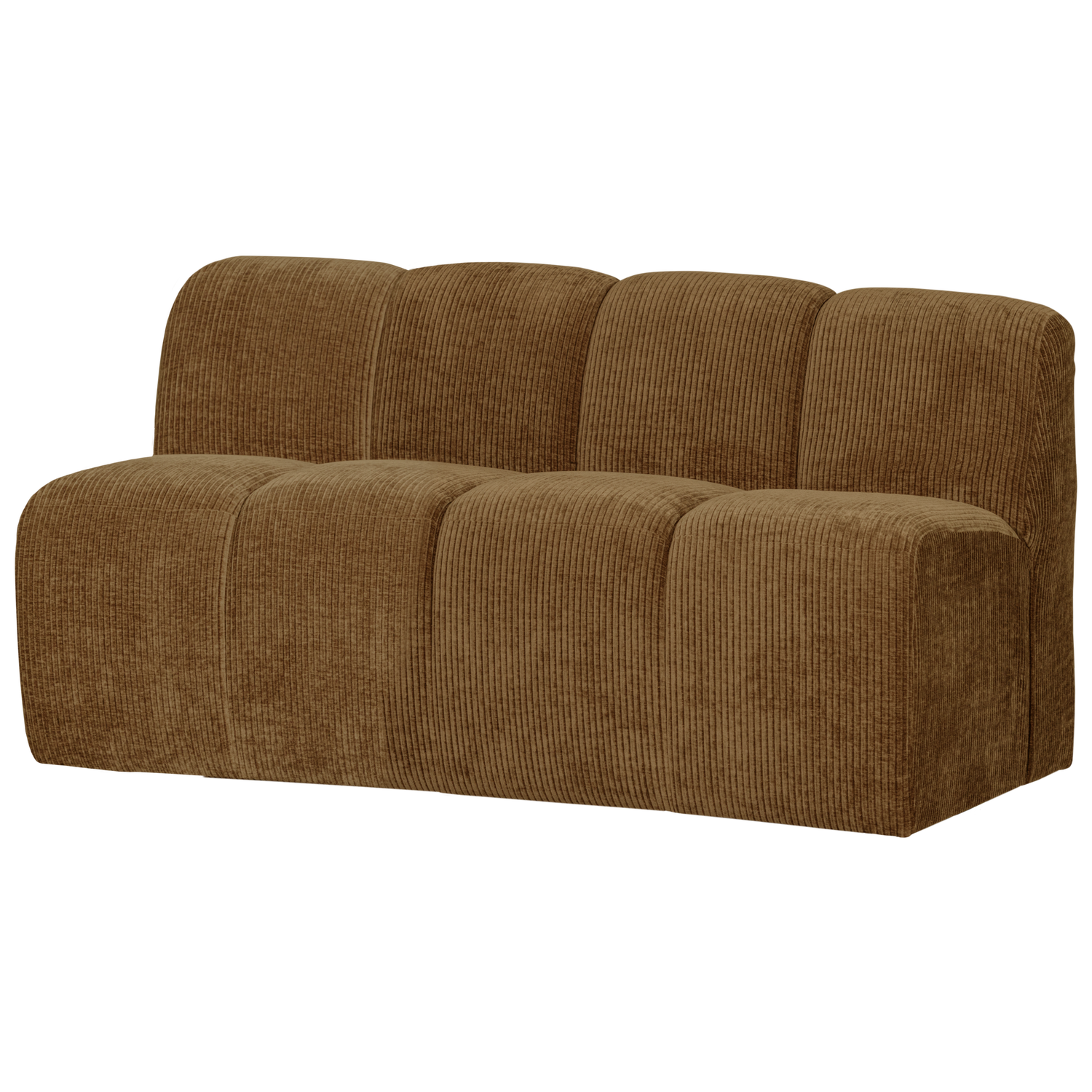 Mojo eetbank 164 cm met rugleuning ribstof roestbruin