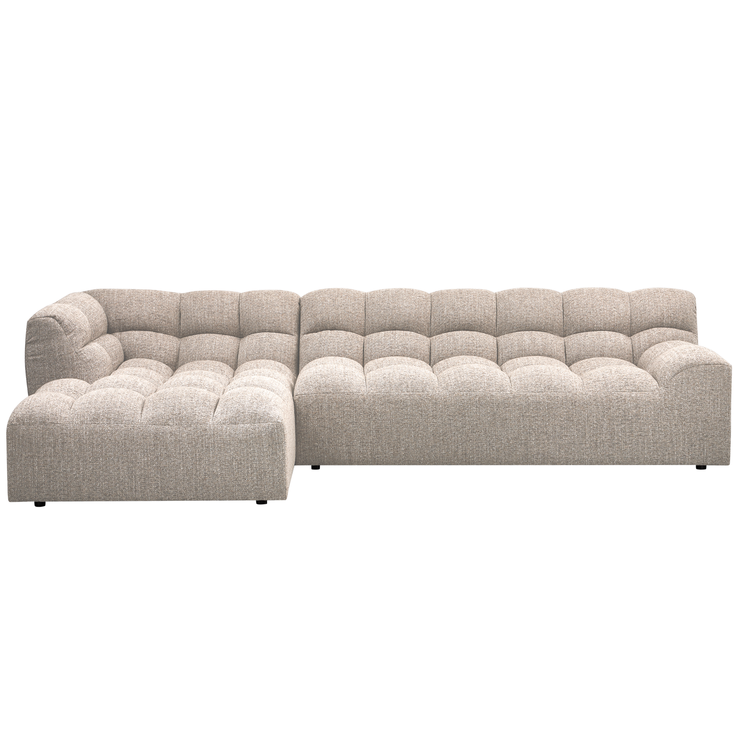 Allure chaise longue links geweven stof naturel melange