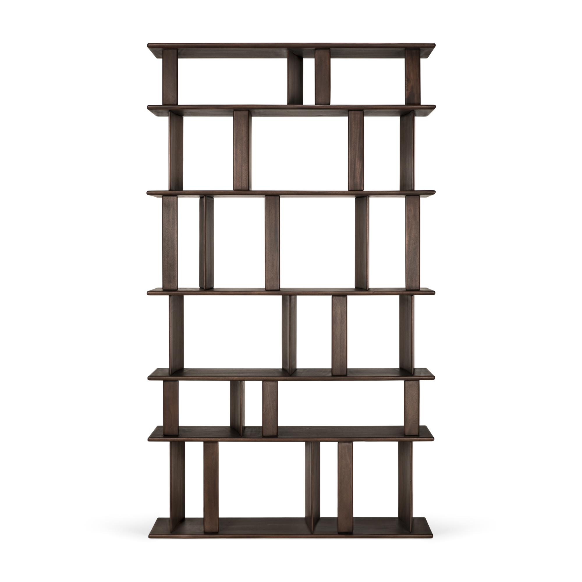 Vakkenkast Block rek - mahonie espresso - 120x33x207