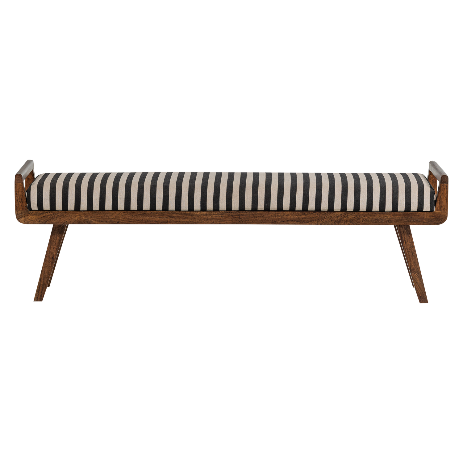 Valo bankje hout bruin met streepstof zwart/wit