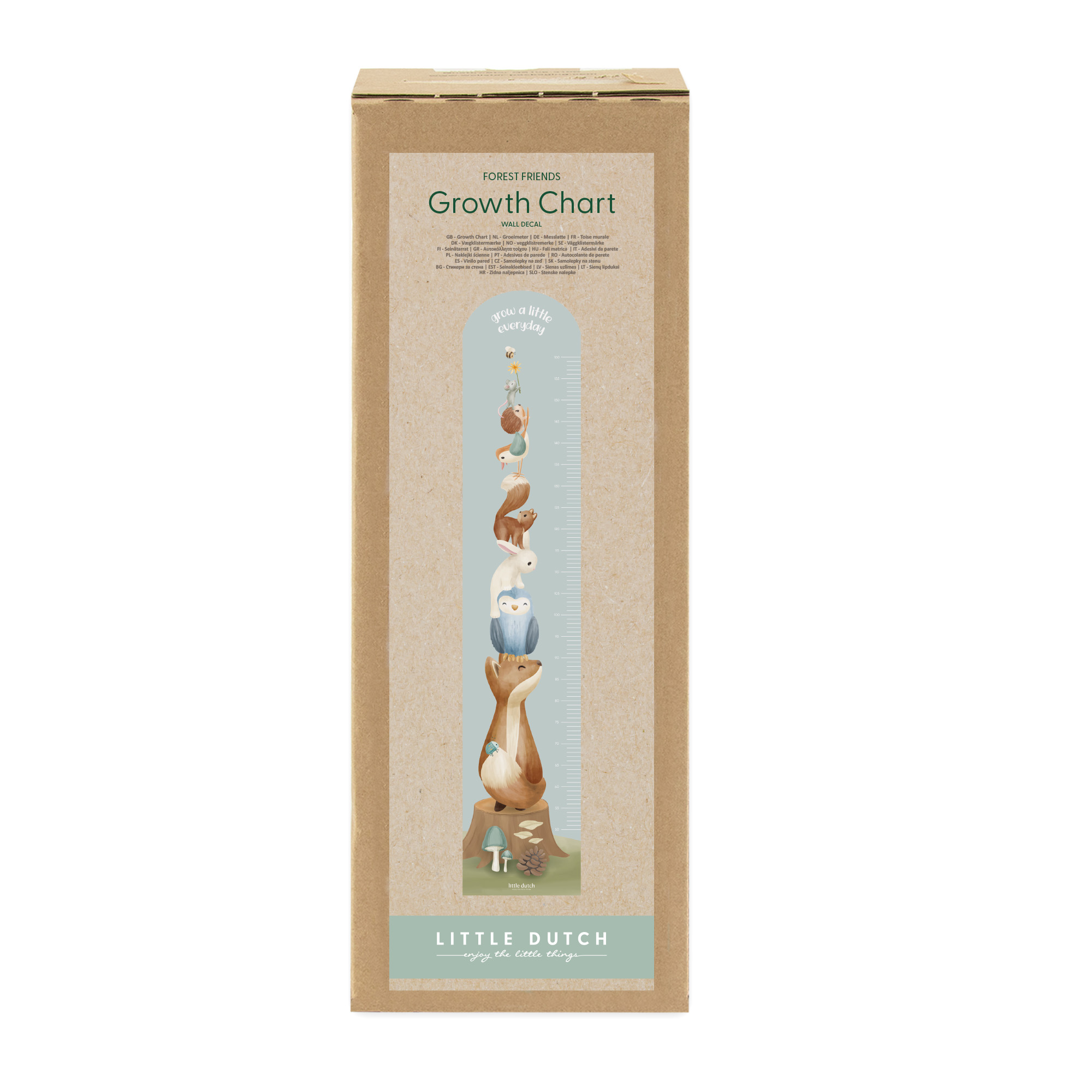 Groeimeter muursticker Forest Friends