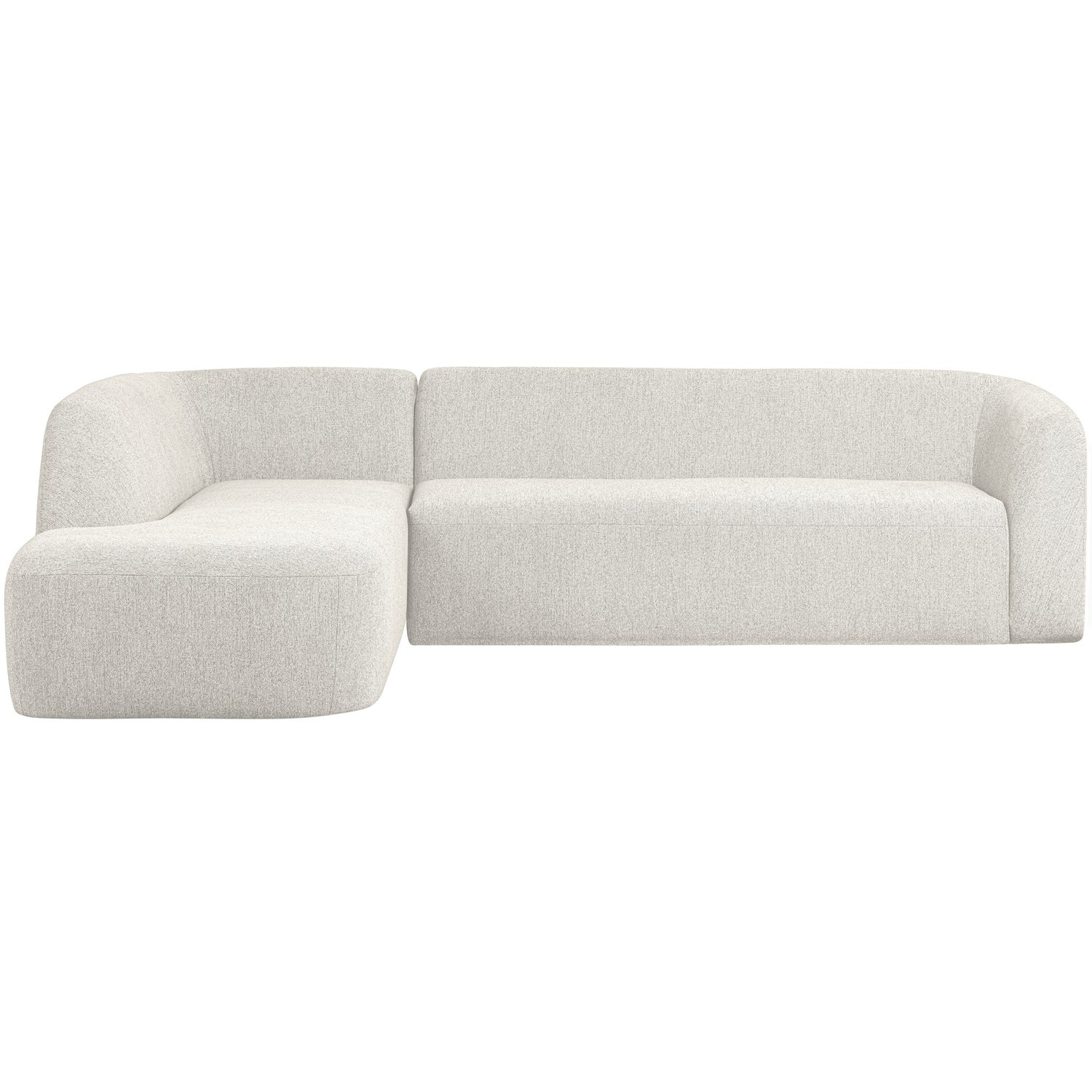 Sloping hoekbank links off white melange