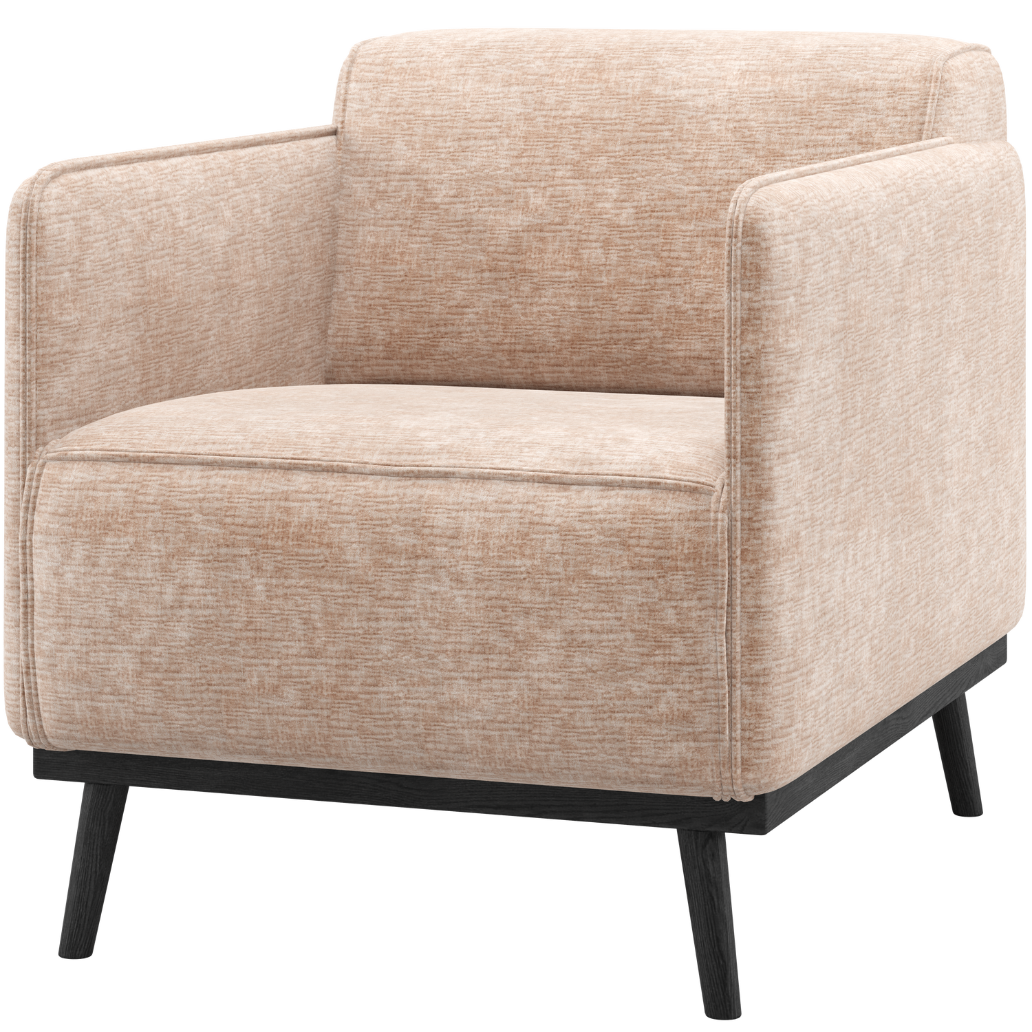 Statement fauteuil met arm chenille velvet perzikroze