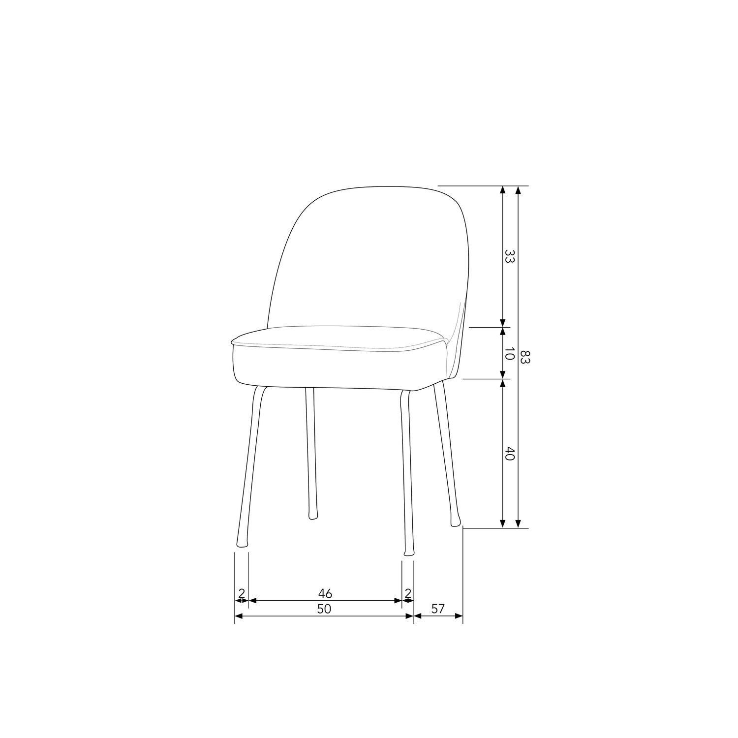 Vogue eetkamerstoel structure velvet brass