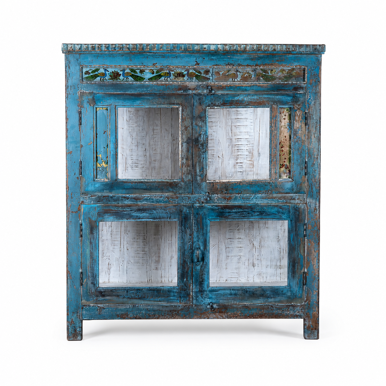 Kavish - Blauwe Vintage Teakhouten Kast
