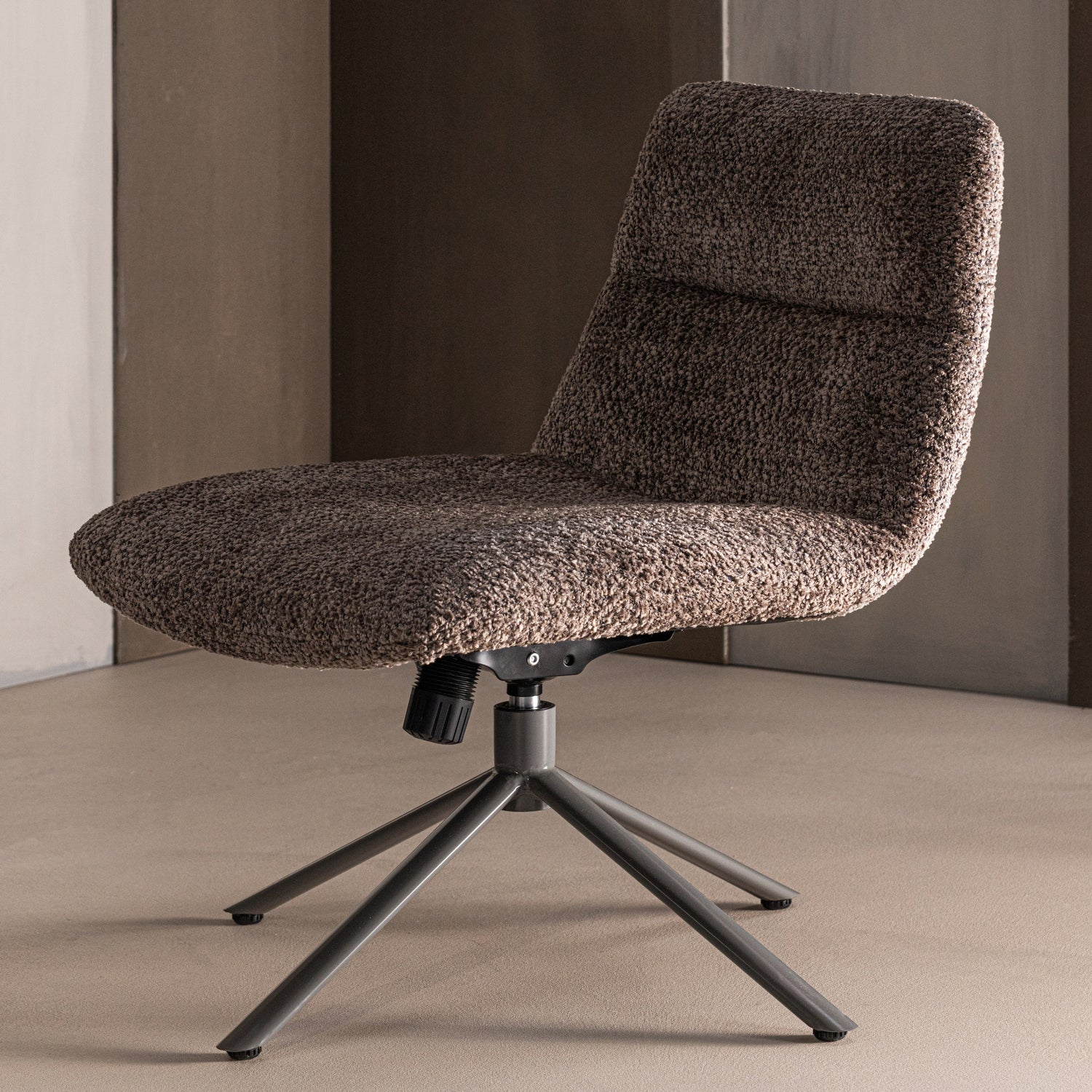Soren verstelbare draaifauteuil wollig grijs