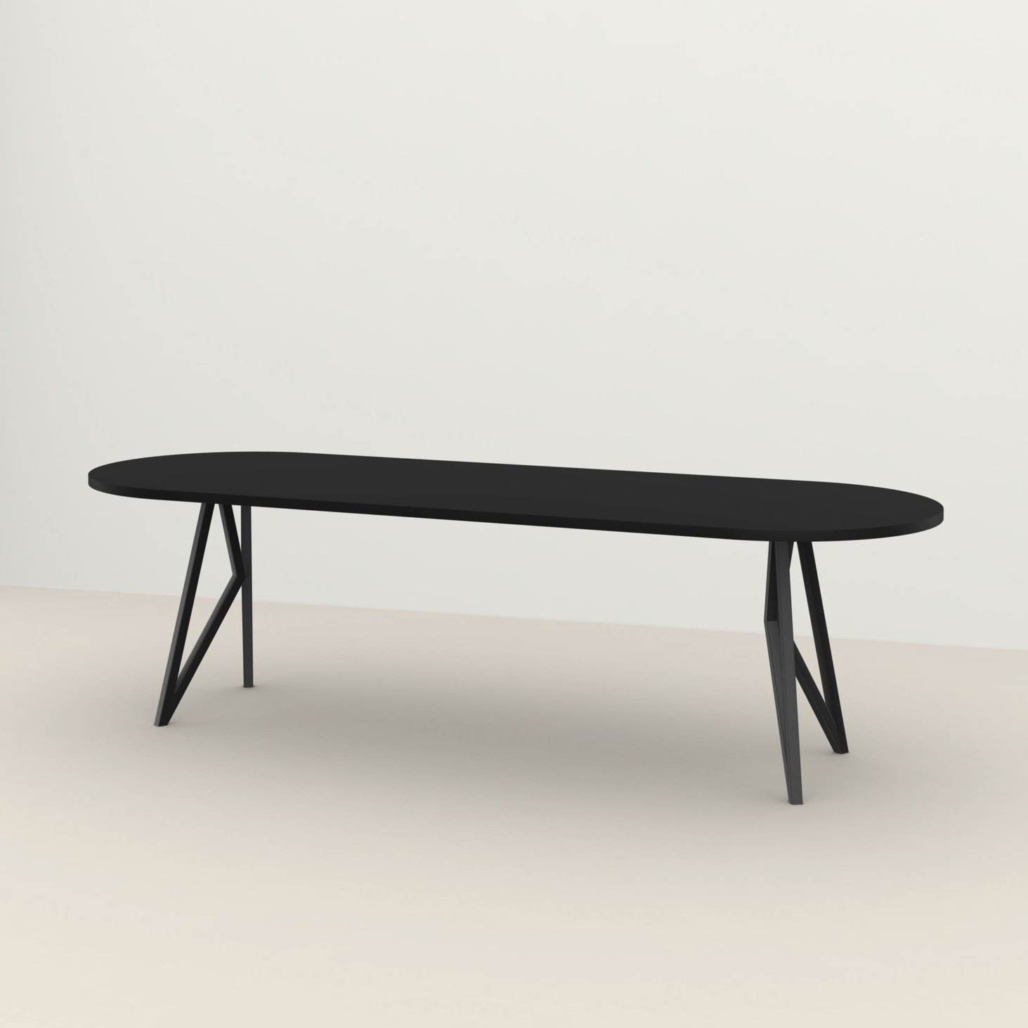 Studio HENK tafel Butterfly Plat ovaal - zwart frame, HPL Fenix nero ingo