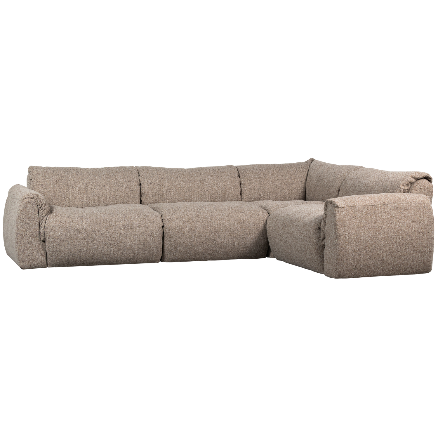 Baggy hoekbank rechts 3d chenille donkerbruin