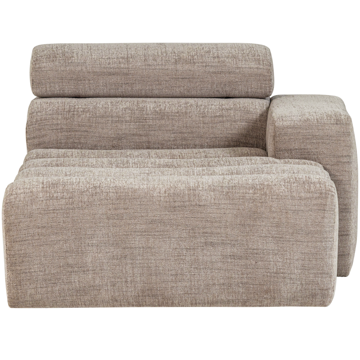 Novi chaise longue element arm rechts boucle karamelbruin