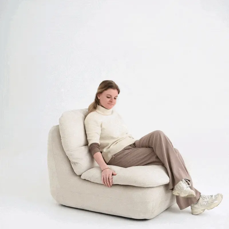 Loungestoel gecomprimeerd schuim ecru j-line