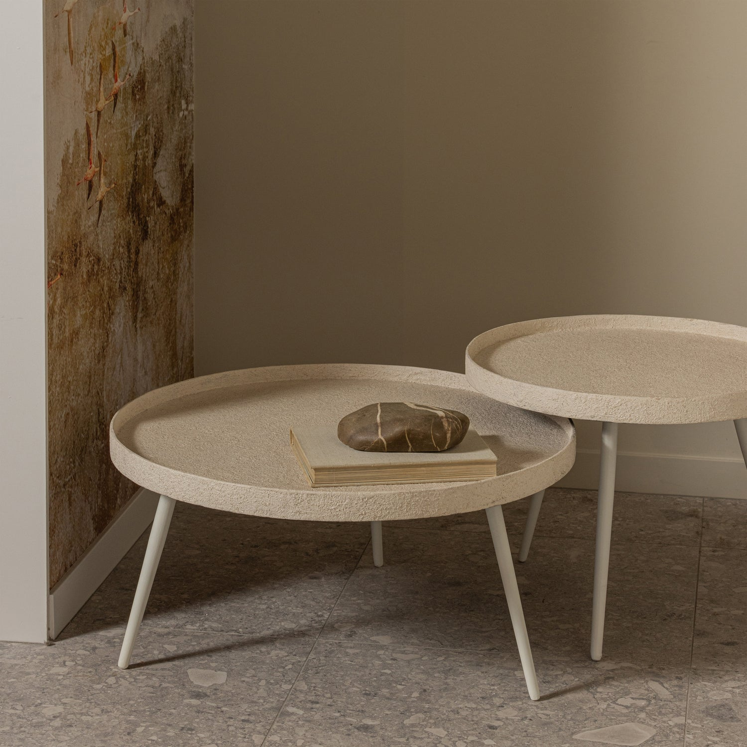 Bounds bijzettafel xl hout/metaal naturel 40xo76 cm