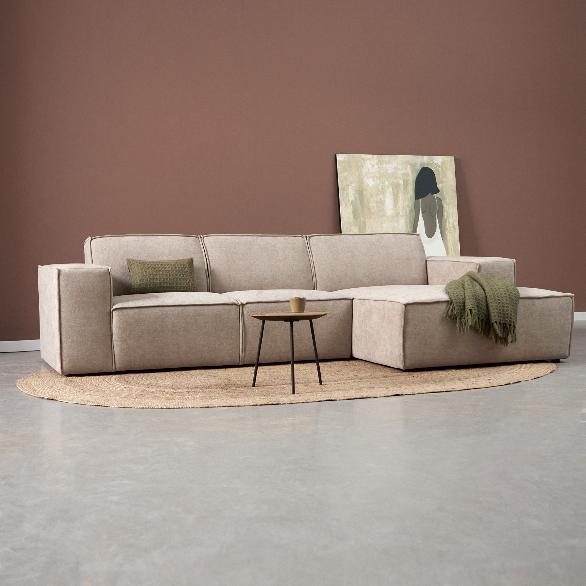  Hoekbank Chaise Livento Taupe
