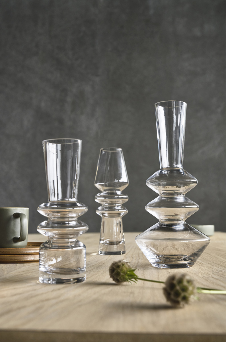 Trio glazen vaas - 14 x 30,5 cm
