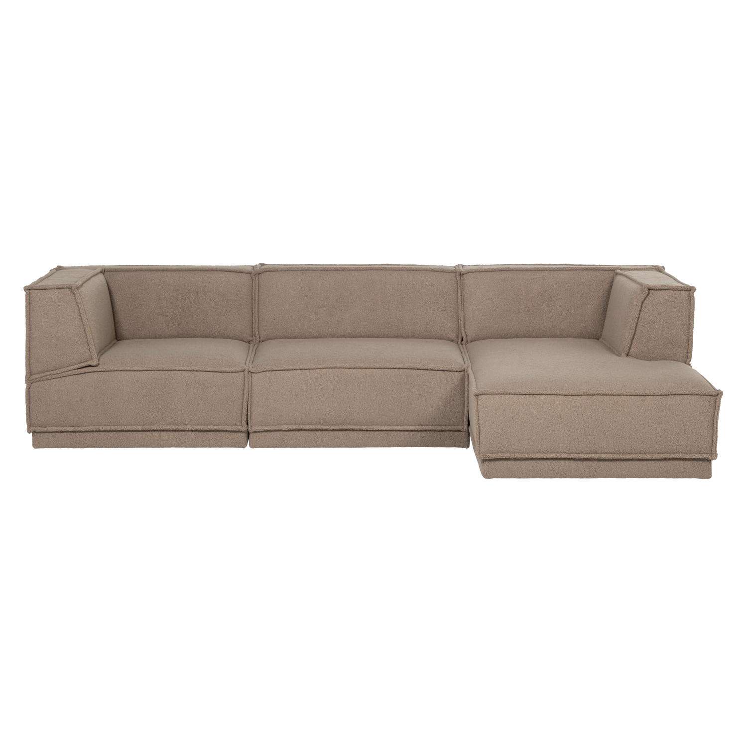 Manu chaise longue bank rechts velvet bruin [fsc]