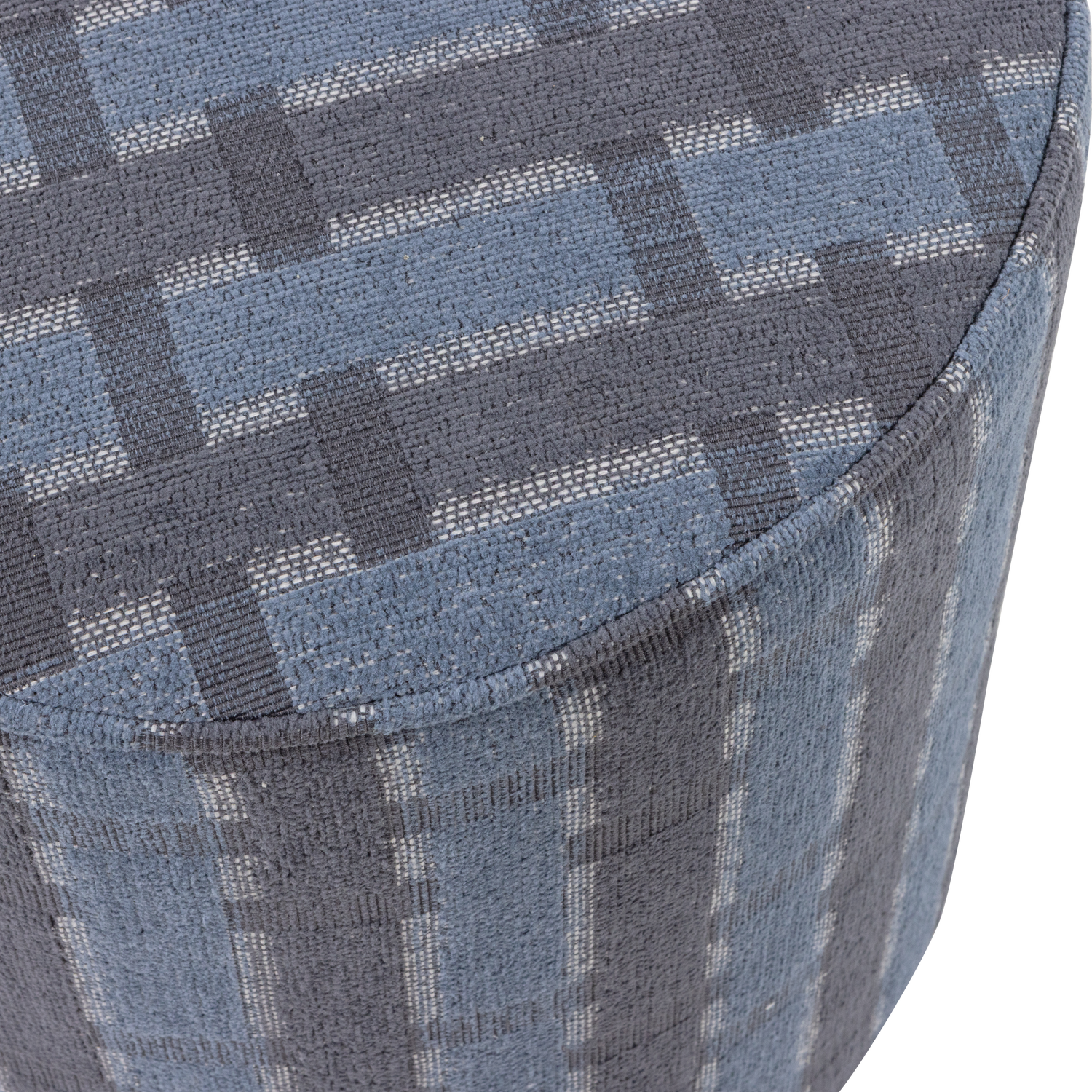 Sarli poef hoog ruit dessin chenille taupe/geel [fsc]