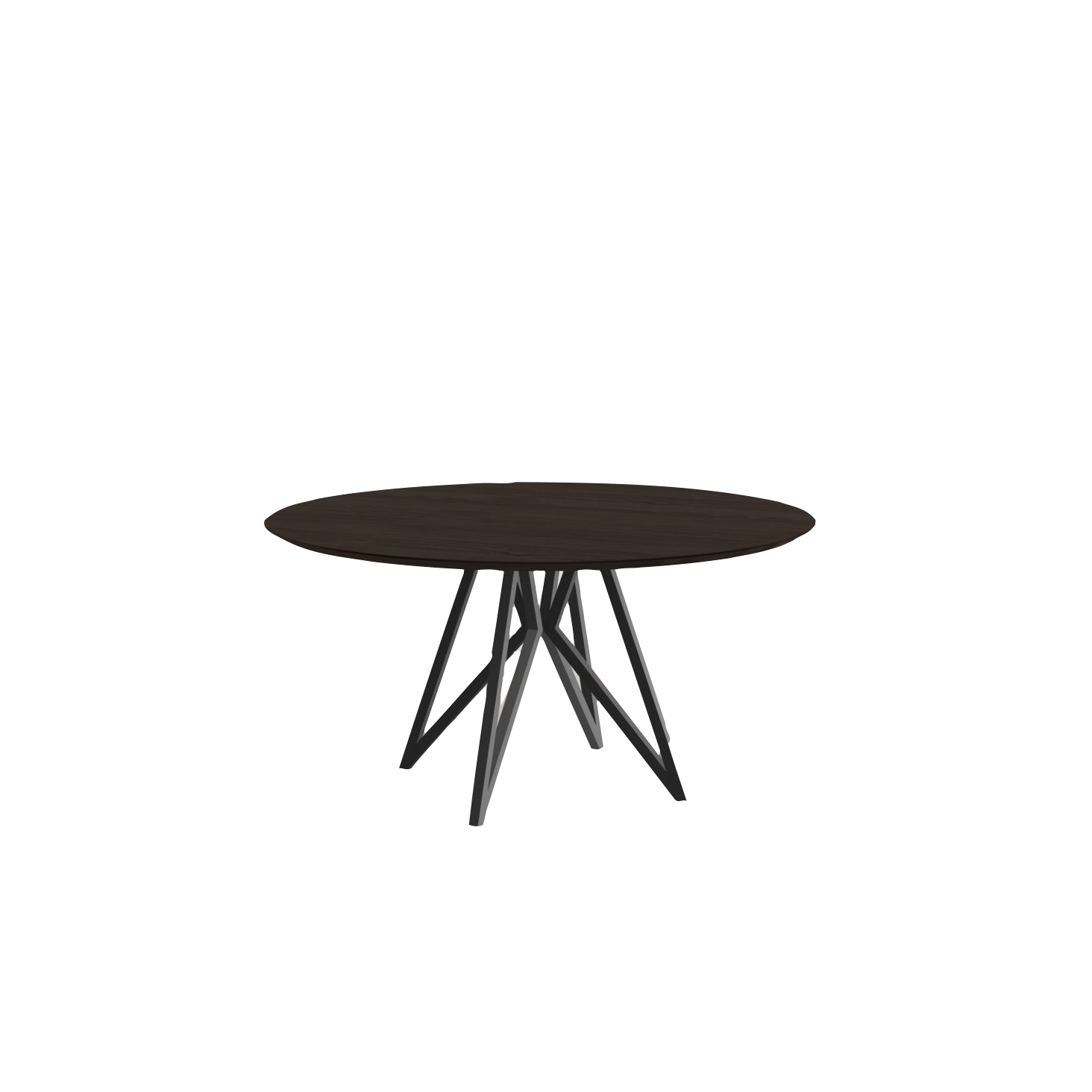 Studio HENK tafel Butterfly Rond Quadpod - zwart frame, gerookte beits