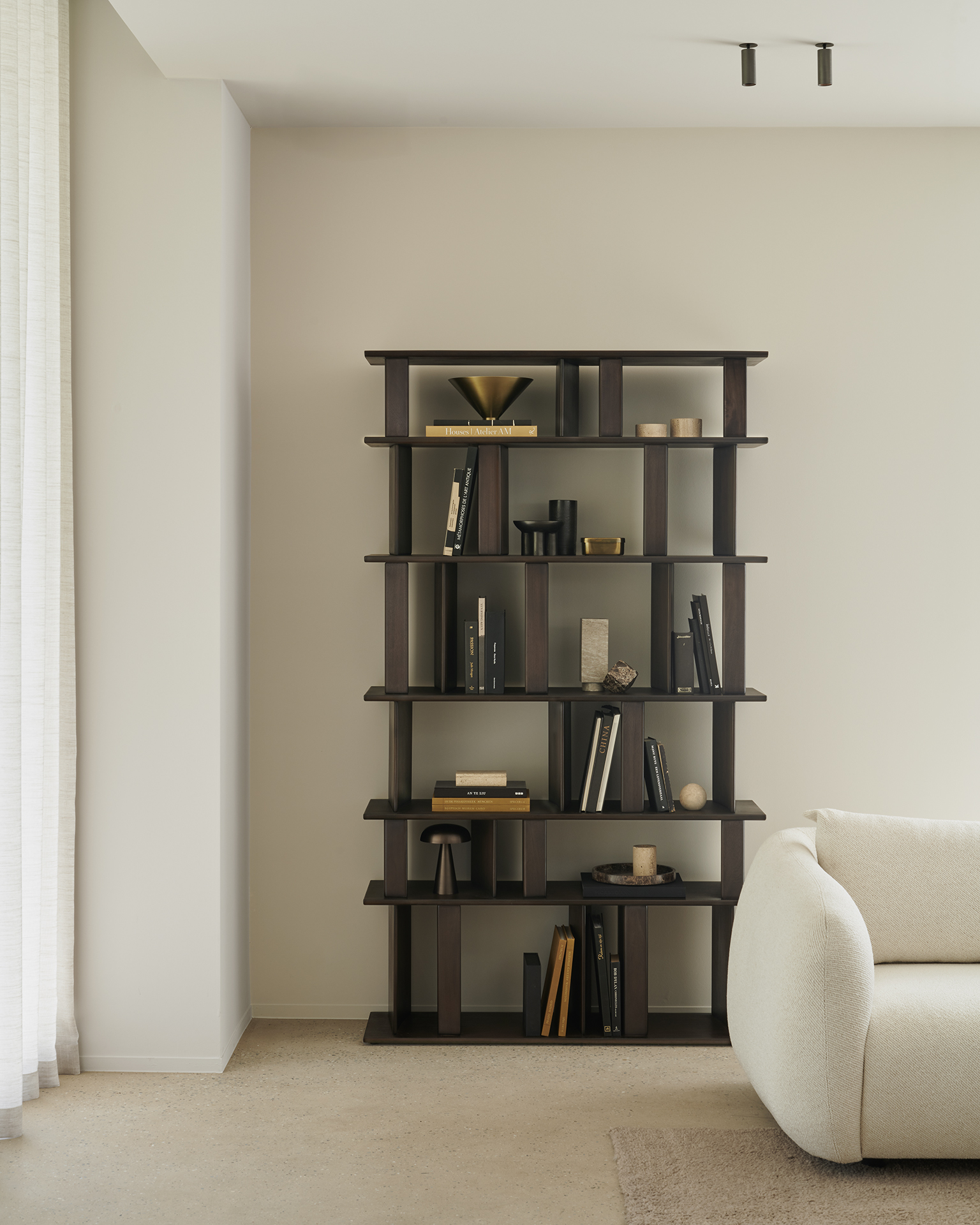 Vakkenkast Block rek - mahonie espresso - 120x33x207