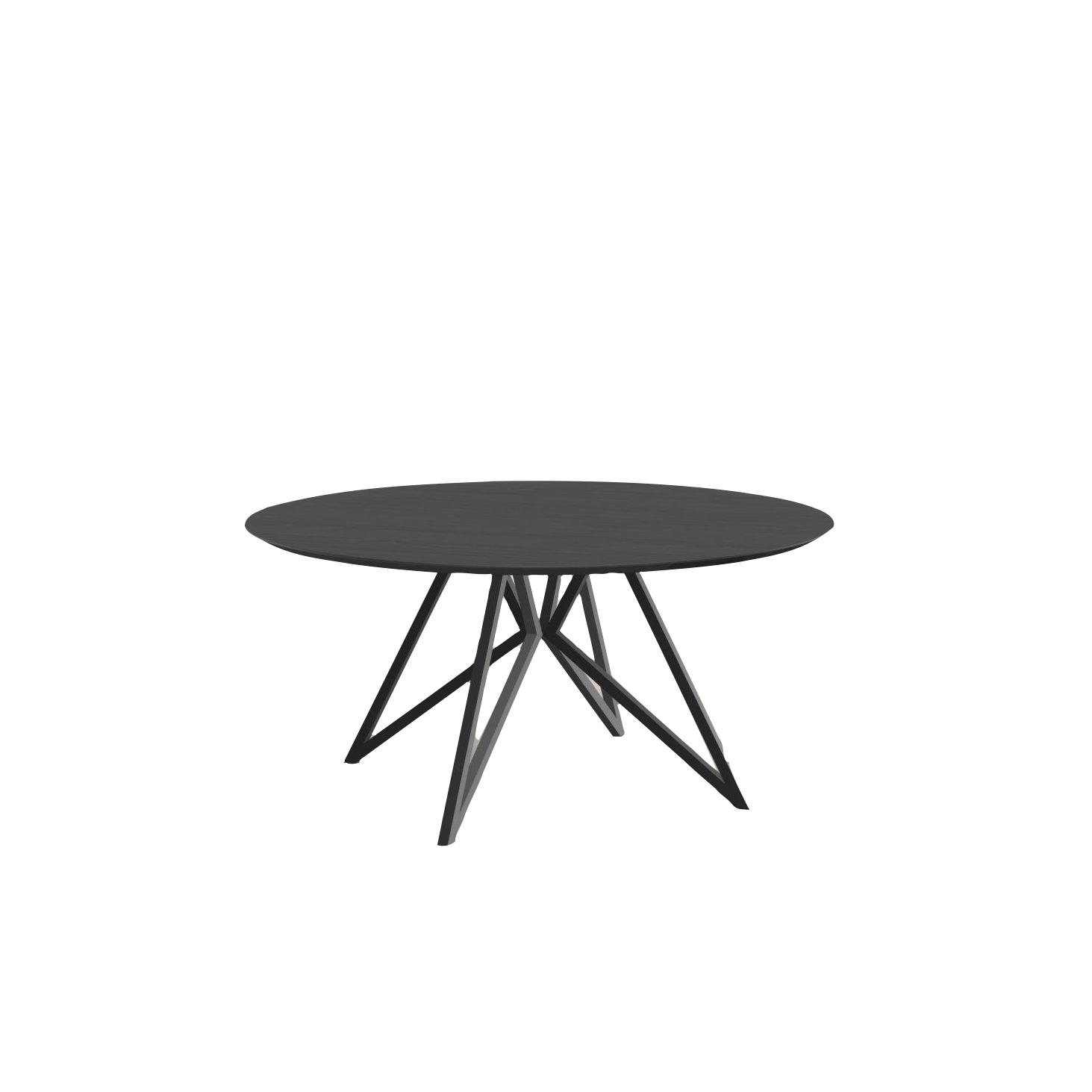 Studio HENK tafel Butterfly Rond QuadpodXL - zwart frame, zwarte beits