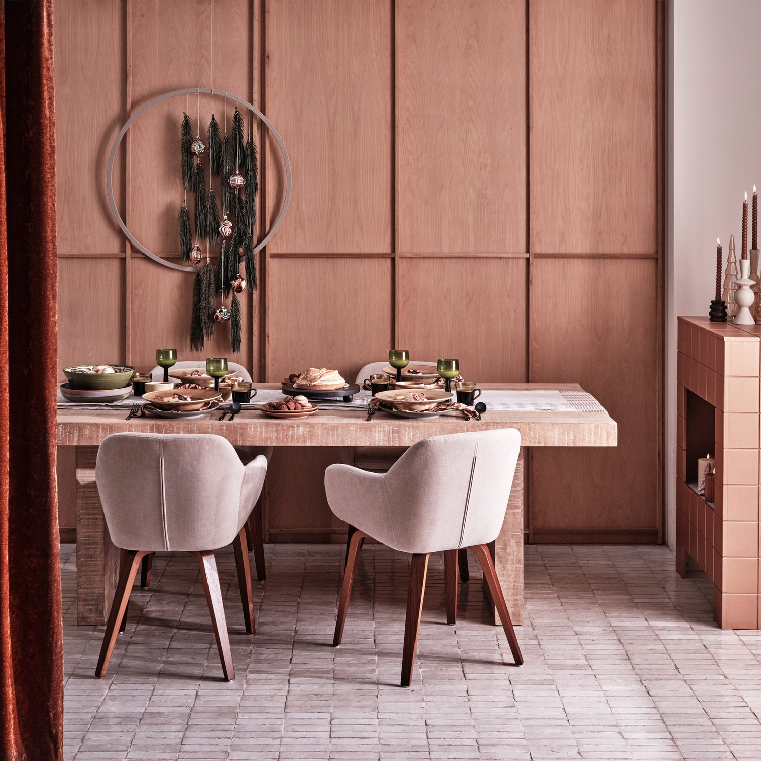 Base eetkamerstoel velvet melange zand