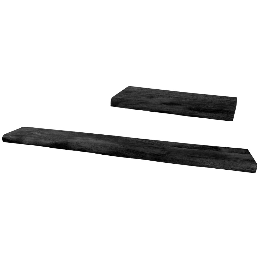 Wandplank Pure zwart mangohout – set van 2