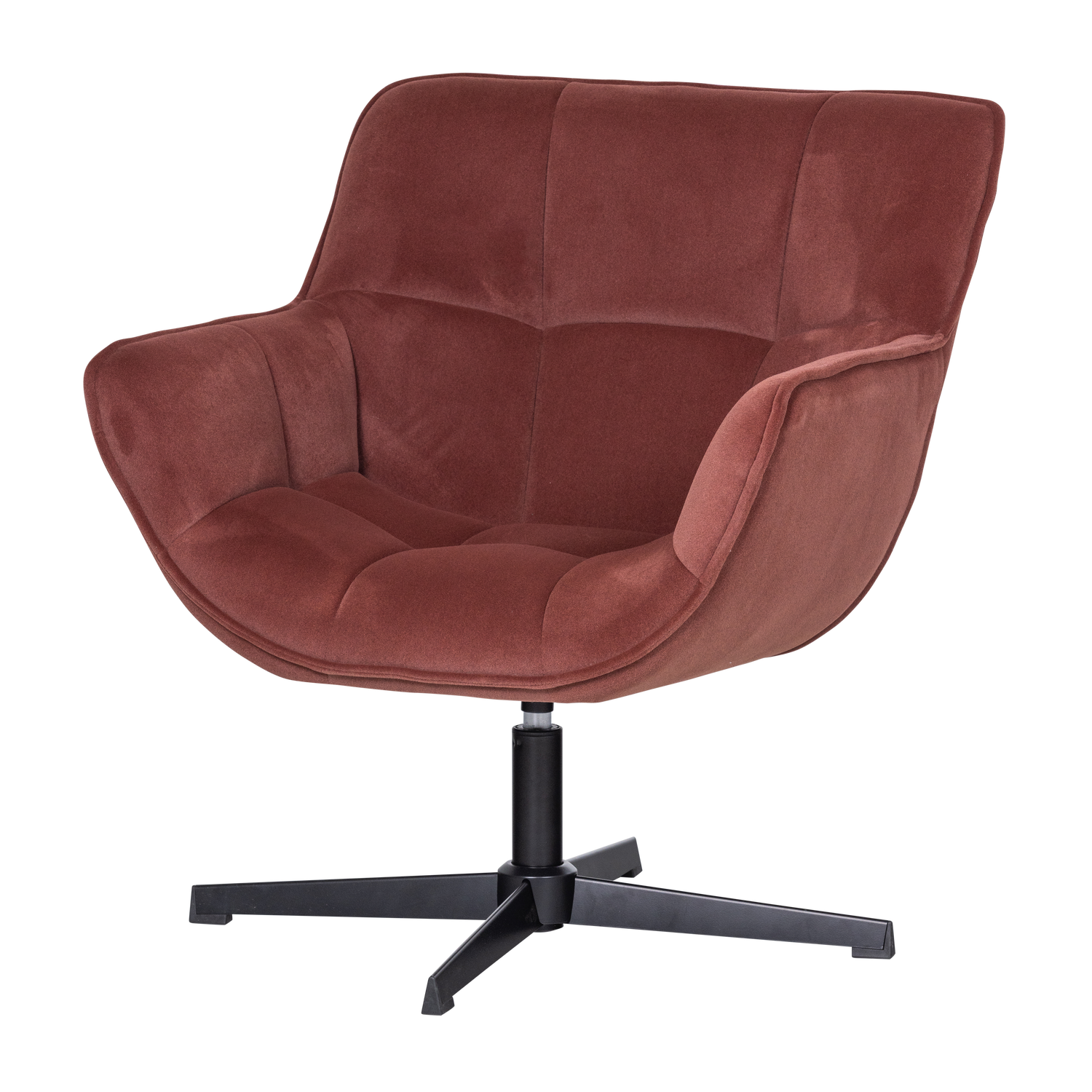 Wibo draaifauteuil mat velvet bruinrood [fsc]