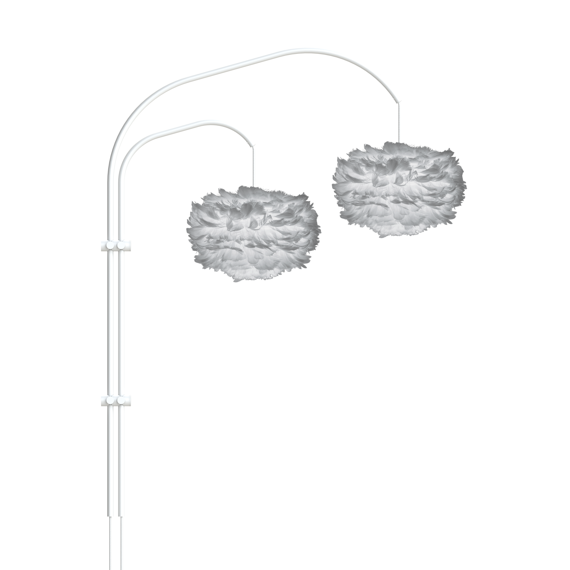 Wandlamp Willow Wall double white met eos mini light grey