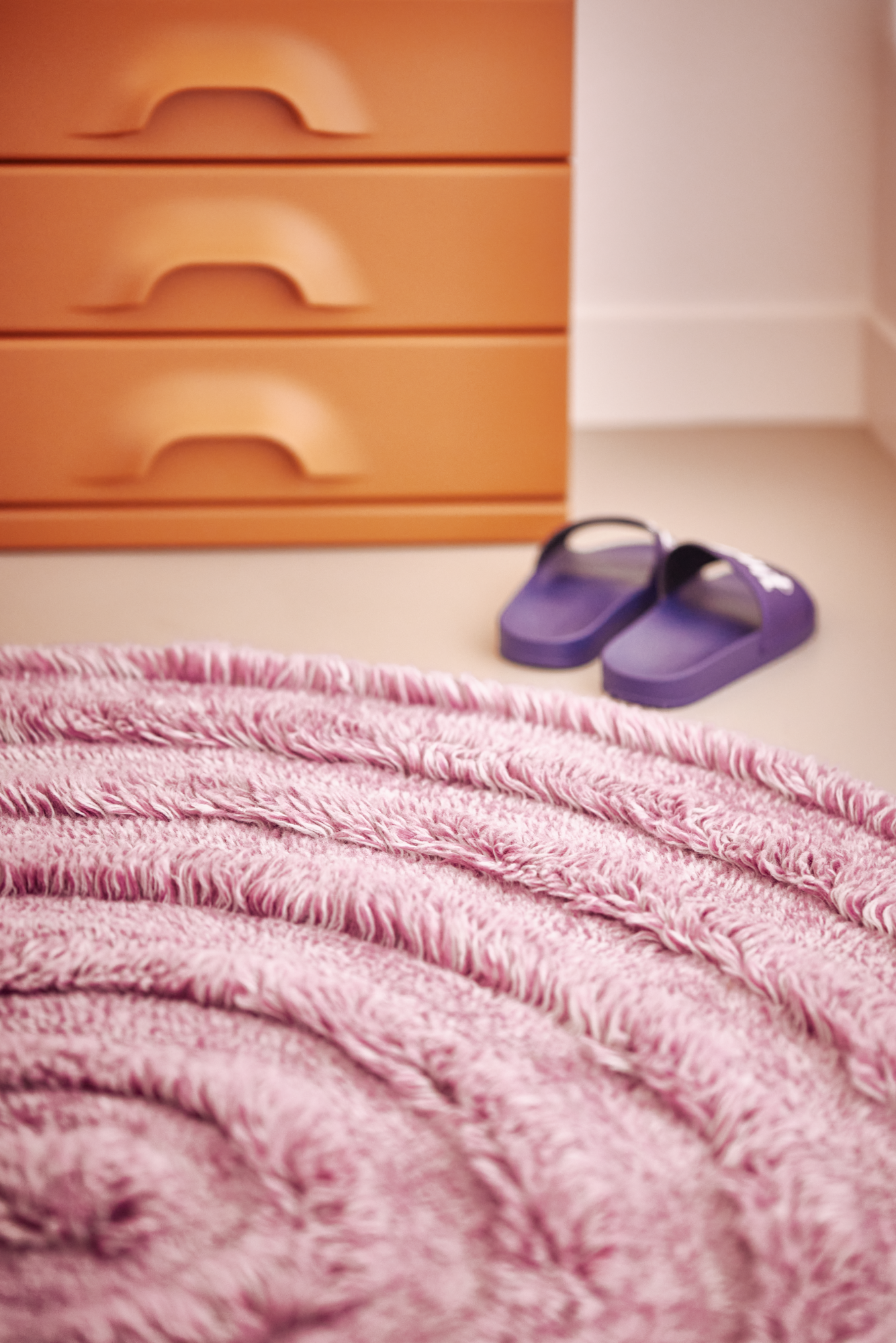 HKliving Vloerkleed Round woolen Seaweed