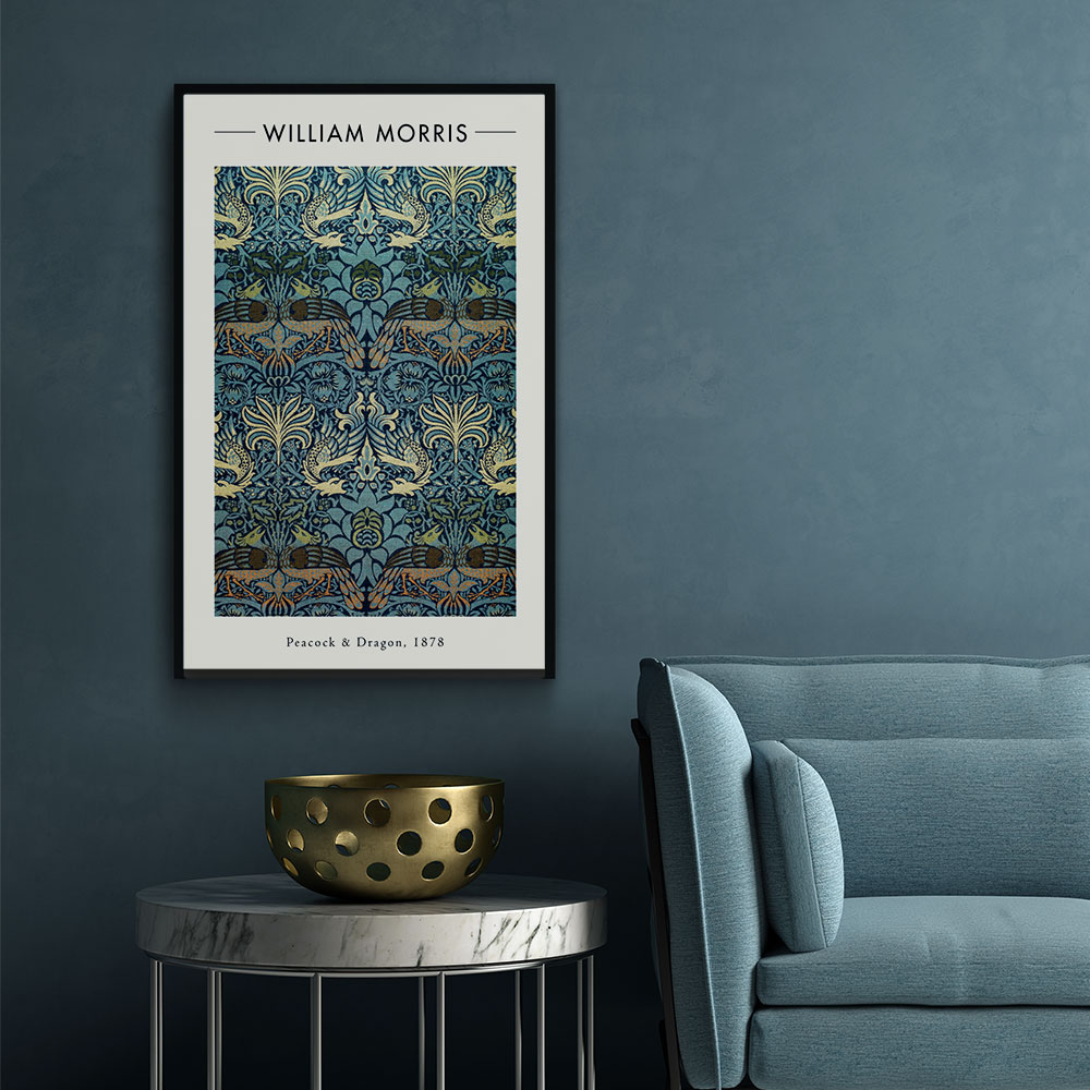 Walljar plexiglas schilderij - William Morris - Peacock and Dragon