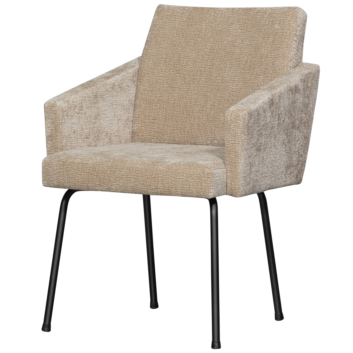 Mount eetkamerstoel met armleuning 3d chenille middenbruin
