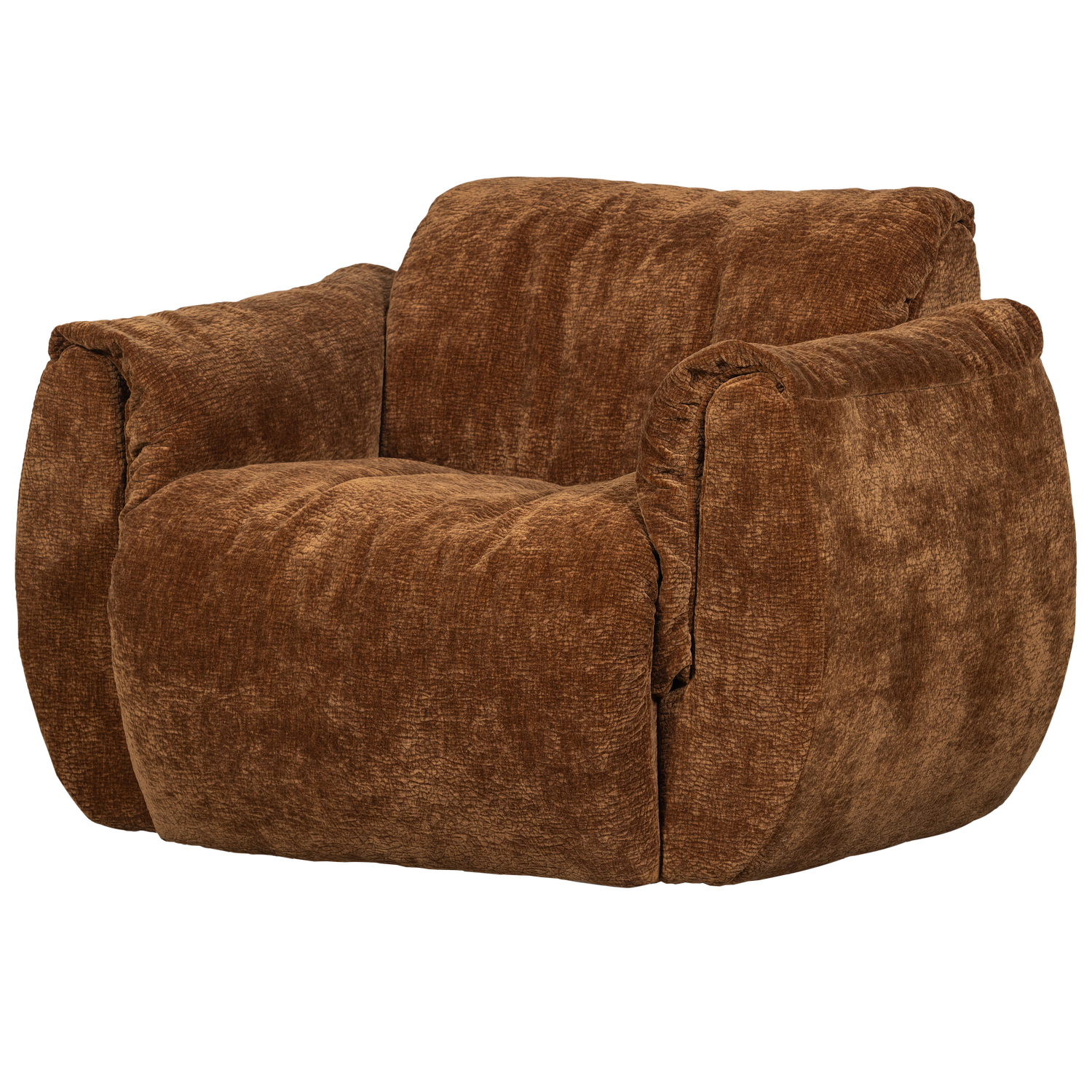 Baggy draaifauteuil geweven stof warmgrijs melange