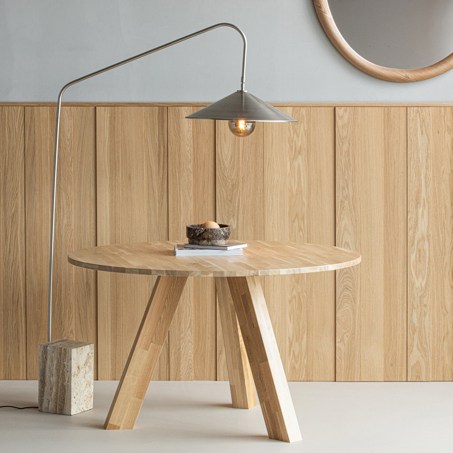 Rhonda eettafel o129 cm eiken middenbruin [fsc]