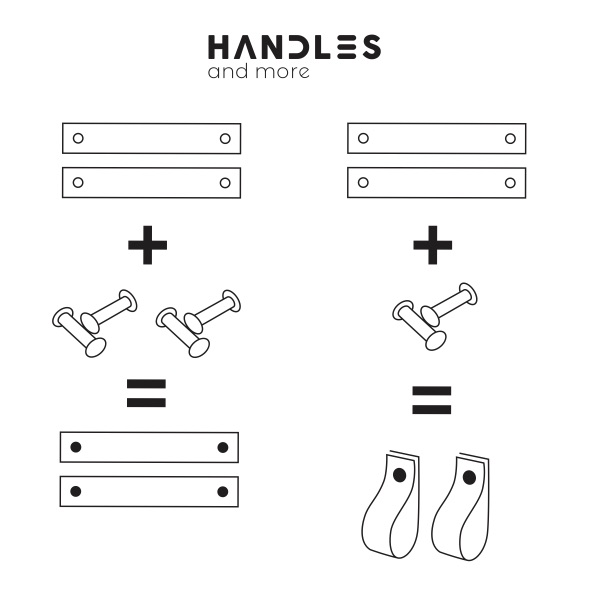 Leren handgrepen - De lus - maat XS | set van 2 - incl. 4 schroefjes