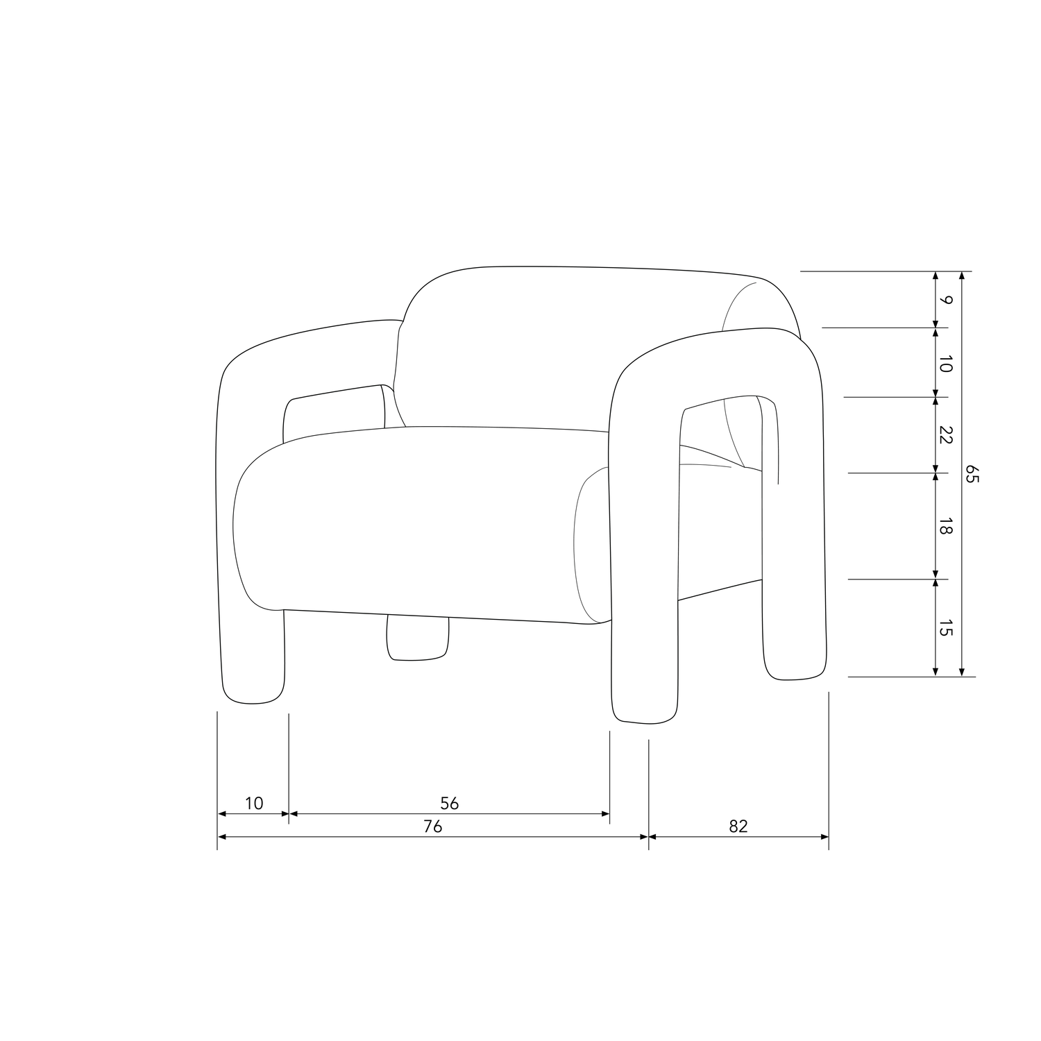 Lenny fauteuil met dessin grijsblauw