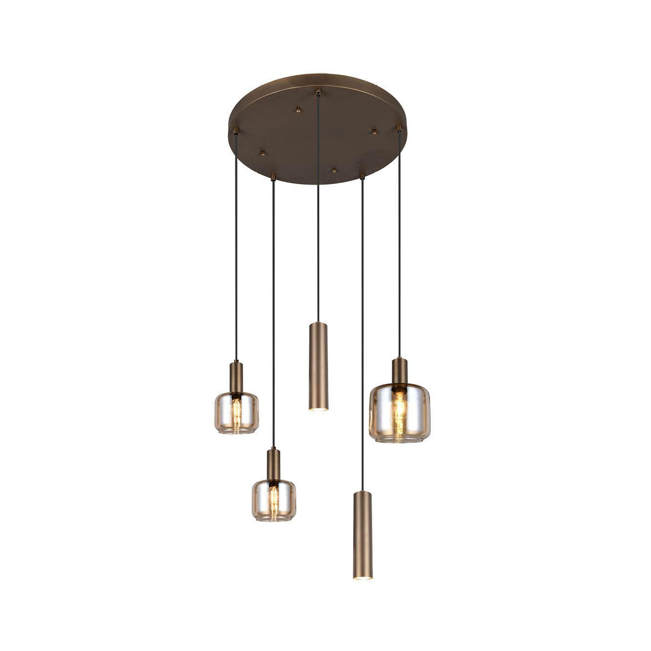 Lizie Hanglamp 5-lichts Brons