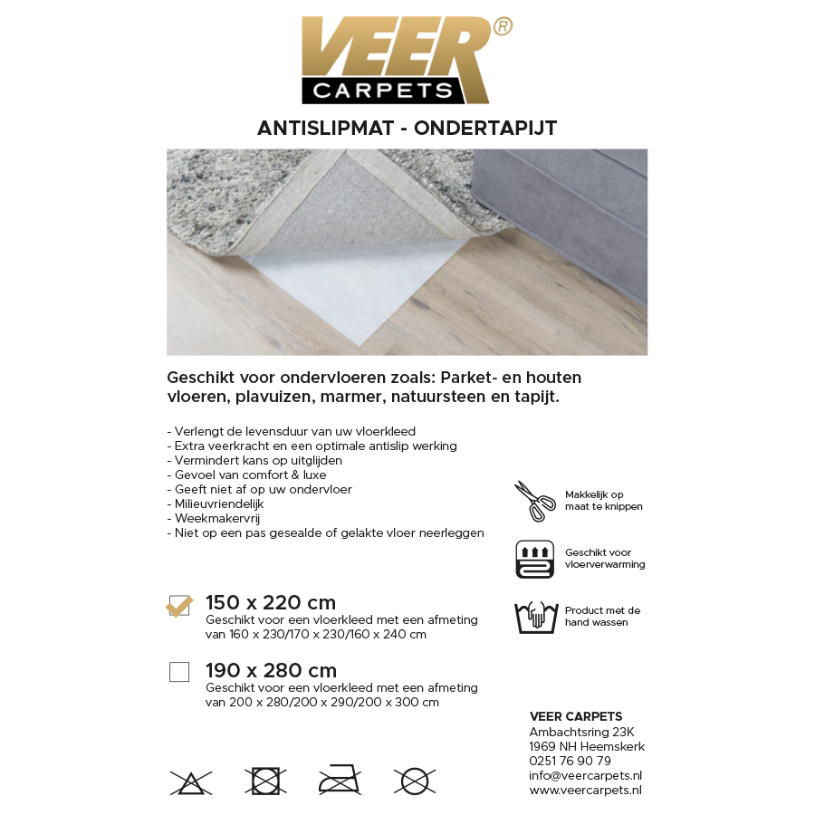 Antislip Ondertapijt