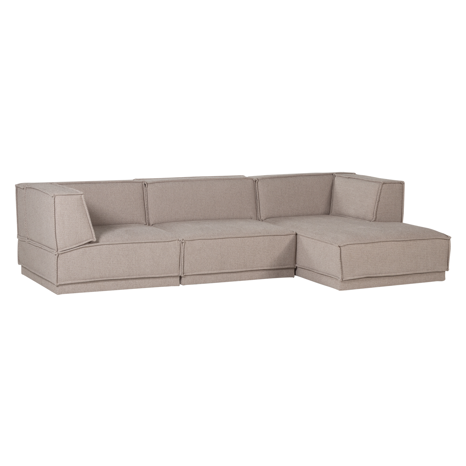Manu chaise longue bank rechts velvet bruin [fsc]