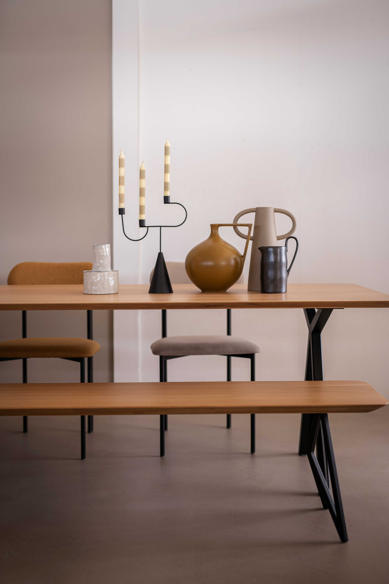 Studio HENK tafel Slim X-type Rechthoekig, zwart frame - Smart Collectie
