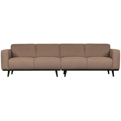 Statement 4-zits bank 280 cm chenille velvet perzikroze