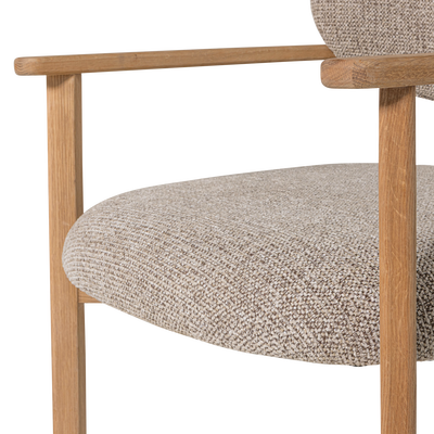 Udar fauteuil naturel met houten frame naturel
