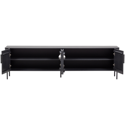Gunnar tv meubel 200 cm grenen matzwart [fsc]