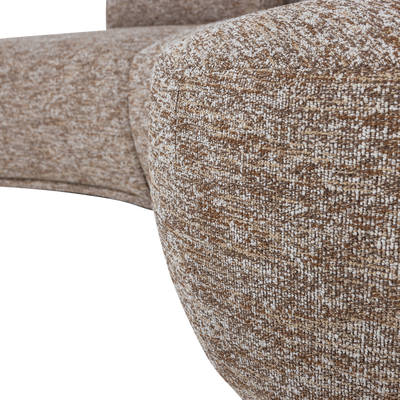 Batavier half ronde bank 4-zits velvet lichtbruin melange