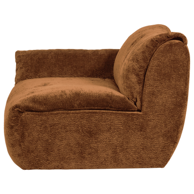 Baggy 1-zits element met arm links geweven chenille oudroze