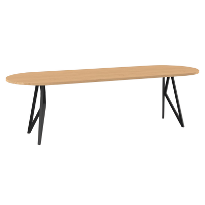 Studio HENK tafel Butterfly Plat ovaal - zwart frame, hardwax light 3041