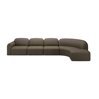 Bulky modulaire bank set - 4/5 seat met footstool - cedar 